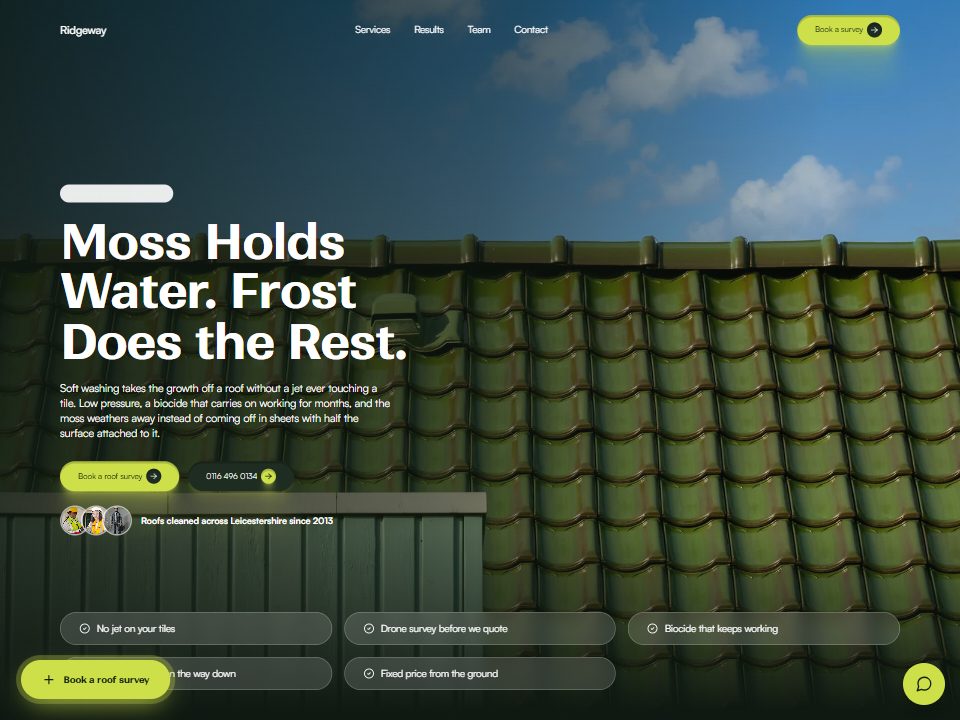 Ridgeway Roof Care demo website